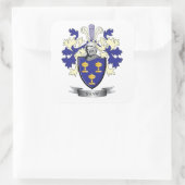 Shaw Family Crest Coat of Arms Vierkante Sticker (Tas)