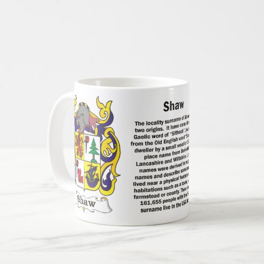 Shaw Family Crest Mok (Voorkant links)