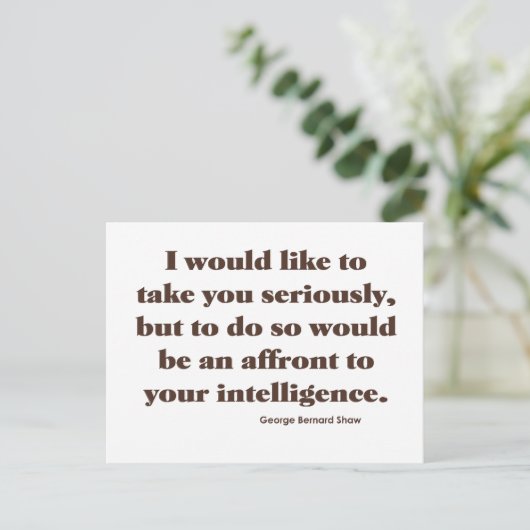 Shaw on Intelligence Briefkaart (Staand voorkant)