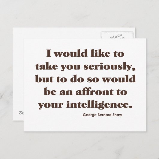 Shaw on Intelligence Briefkaart (Voorkant / Achterkant)