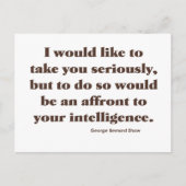 Shaw on Intelligence Briefkaart (Voorkant)