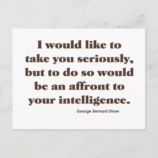 Shaw on Intelligence Briefkaart (Voorkant)