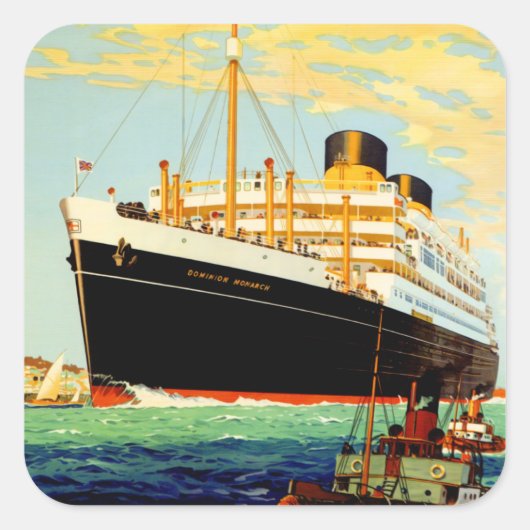 Shaw Savill Line Vierkante Sticker (Voorkant)