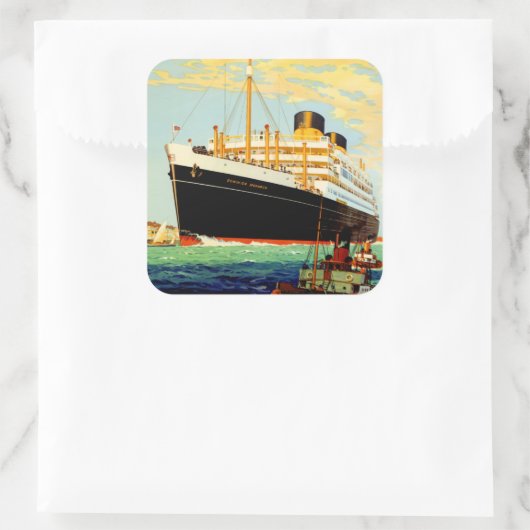 Shaw Savill Line Vierkante Sticker (Tas)