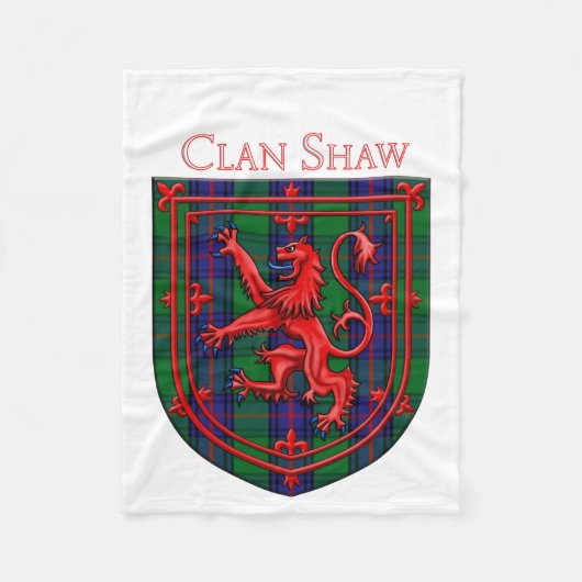 Shaw Tartan Scottish Pset Lion Rampant Fleece Deken (Voorkant)