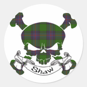 Shaw Tartan Skull Ronde Sticker