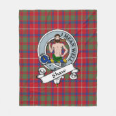 Shaw Van Sauchie Rode Moderne Clan Badge Tartan Sc Fleece Deken (Voorkant)