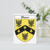 Shaw Wapen/Familie Crest Briefkaart (Staand voorkant)