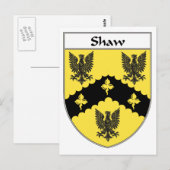 Shaw Wapen/Familie Crest Briefkaart (Voorkant / Achterkant)