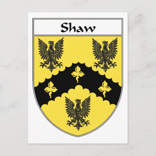 Shaw Wapen/Familie Crest Briefkaart (Voorkant)