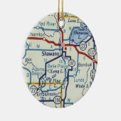 Shawano WI Map Keramisch Ornament (Rechts)