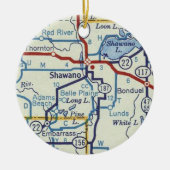 Shawano WI Map Keramisch Ornament (Voorkant)