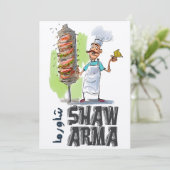 Shawarma Arabisch eten Grappig شاورما ي ا م ع ل م  Kaart (Staand voorkant)