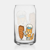 Shawarma Cat Chef Sticker Blikvorm Glas (Achterkant)