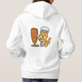 Shawarma Cat Chef Sticker Hoodie (Achterkant)