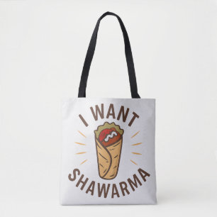 Shawarma Craving Bold Foodie Graphic Tote Bag