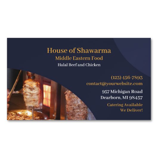 Shawarma Middle Eastern Magnetisch Visitekaartje (Voorkant)