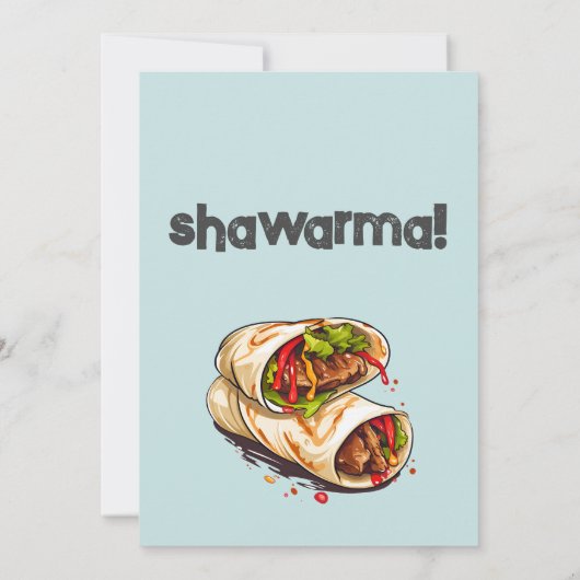 Shawarma Shenanigans Hilarisch Arabisch Lekker ete Kaart (Achterkant)