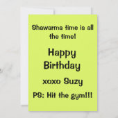 Shawarma tijd is de hele tijd! شاورما ا ك ل ع ر ب  kaart (Achterkant)