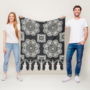 Shawl Flower Print Sherpa Deken