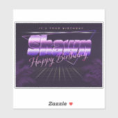 Shawn Name Vorname lila retro Sticker Geburtstag (Vel)