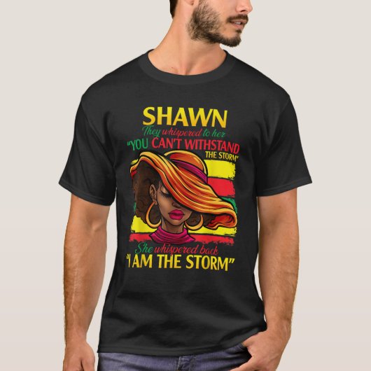 SHAWN Voornaam Familie Achternaam Black History Mo T-shirt (Voorkant)