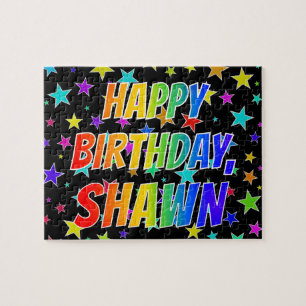 "SHAWN" voornaam, geun "HAPPY BIRTHDAY" Legpuzzel
