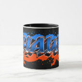 Shawn Vorname Name Graffiti blue orange Tasse Mok (Midden)