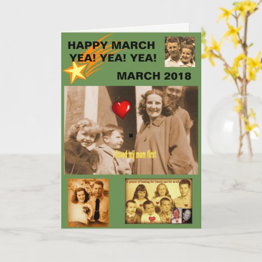 Shawnee Mama, happy March Kaart (Gele Bloem)