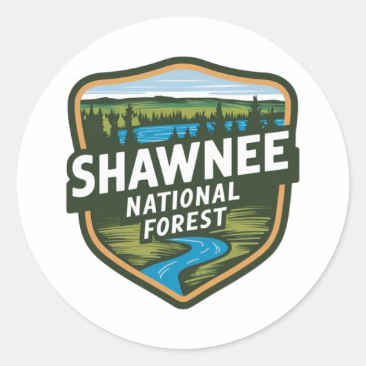 Shawnee National Forest Illinois Ronde Sticker (Voorkant)