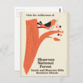 Shawnee National Forest Illinois vintage poster Briefkaart (Voorkant / Achterkant)