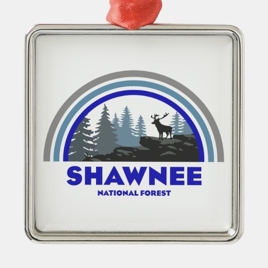 Shawnee National Forest Regenboog Herten Metalen Ornament (Voorkant)
