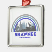 Shawnee National Forest Regenboog Herten Metalen Ornament (Links)