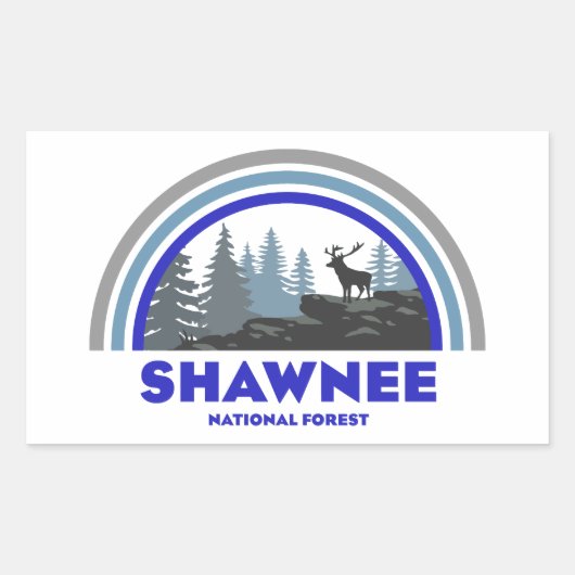 Shawnee National Forest Regenboog Herten Rechthoekige Sticker (Voorkant)