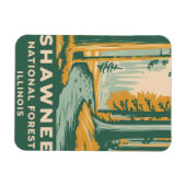 Shawnee National Forest Retro Illustratie Magneet (Horizontaal)