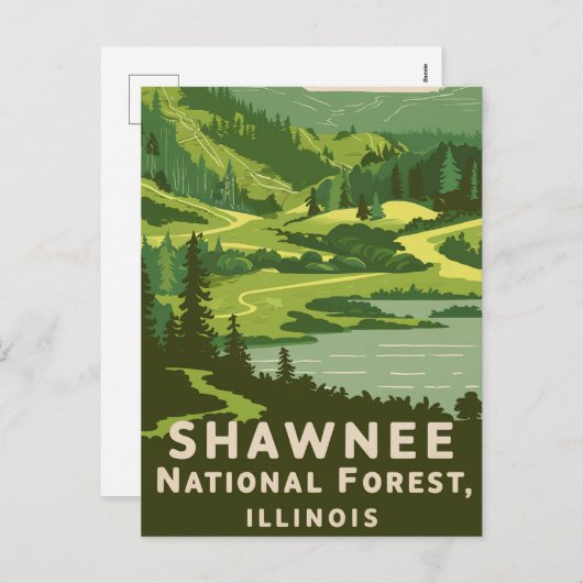 Shawnee National Forest Retro Reizen Feestdagenkaart (Voorkant / Achterkant)