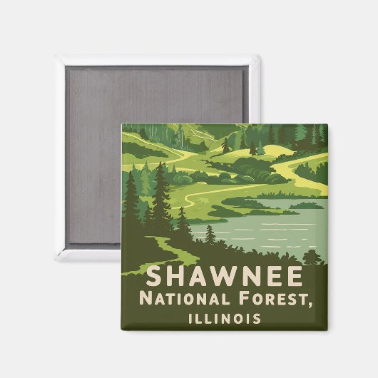 Shawnee National Forest Retro Reizen Magneet (Voorkant / Achterkant)
