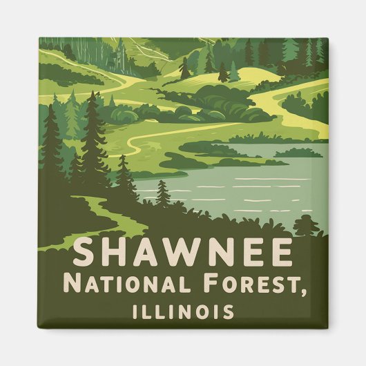 Shawnee National Forest Retro Reizen Magneet (Voorkant)