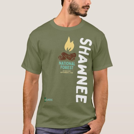 Shawnee National Forest Vertical Illinois T-shirt (Voorkant)