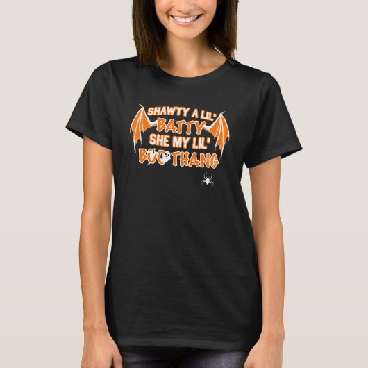 Shawty A Lil Batty haar Lil Boo Thang Halloween T-shirt (Voorkant)