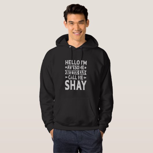 Shay Achternaam Noem me Shay Familie Team Achterna Hoodie (Voorkant volledig)