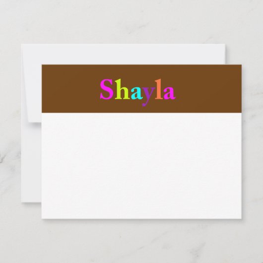 Shayla Dank je Metallic Notitiekaartje (Voorkant)