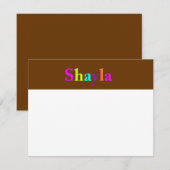 Shayla Dank je Metallic Notitiekaartje (Voorkant / Achterkant)