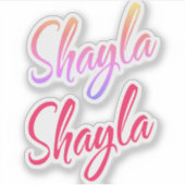 Shayla naam cursief schrift x2 sticker (Voorkant)