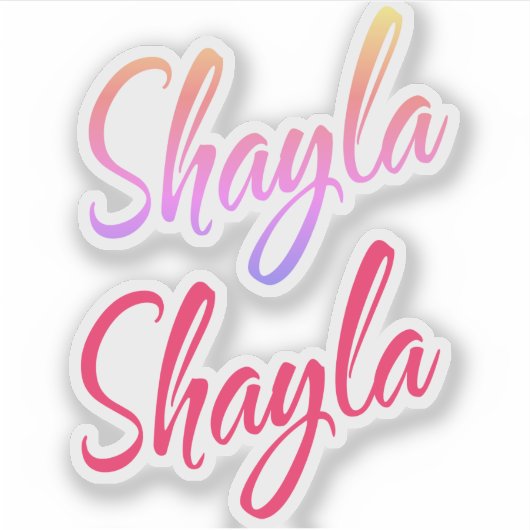 Shayla naam cursief schrift x2 sticker (Voorkant)