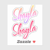 Shayla naam cursief schrift x2 sticker (Vel)