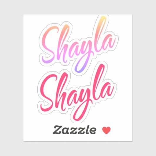 Shayla naam cursief schrift x2 sticker (Vel)