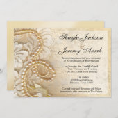 Shayla Pearls en Lace Wedding | eggshell Kaart (Voorkant / Achterkant)
