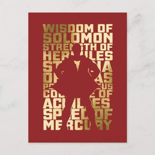 SHAZAM! | Abilities Golden Typography Graphic Briefkaart (Voorkant)