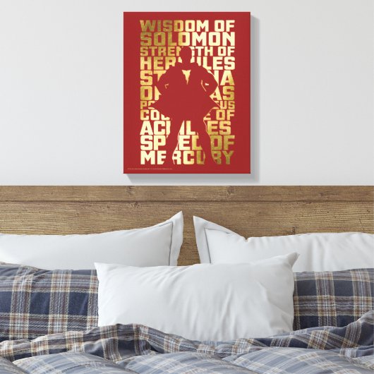 SHAZAM! | Abilities Golden Typography Graphic Canvas Afdruk (Insitu (Slaapkamer))